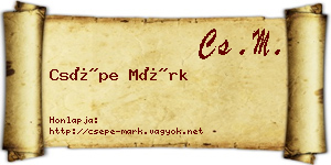 Csépe Márk névjegykártya